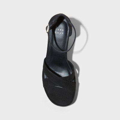 New - A New Day Women's High Block Heel Platform Sandals Buckle Memory Foam A New DayBullseye Deals