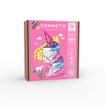 New - CONNETIX Magnetic Tiles Glitter Unicorn Pack 56pc