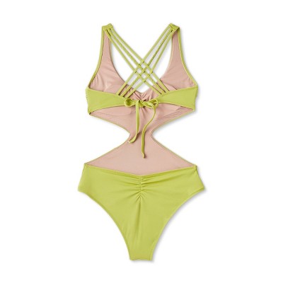 New - Shade & Shore Women's Monokini Strappy Back One Piece Swimsuit Shade & ShoreBullseye Deals