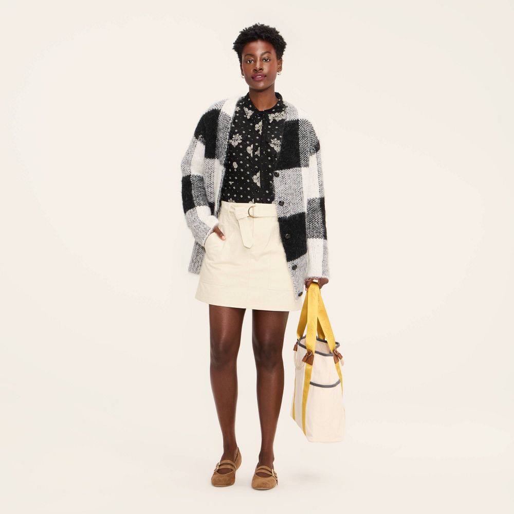 Open Box - Women's Belted Mini A-Line Skirt - Woolrich x Target Cream M