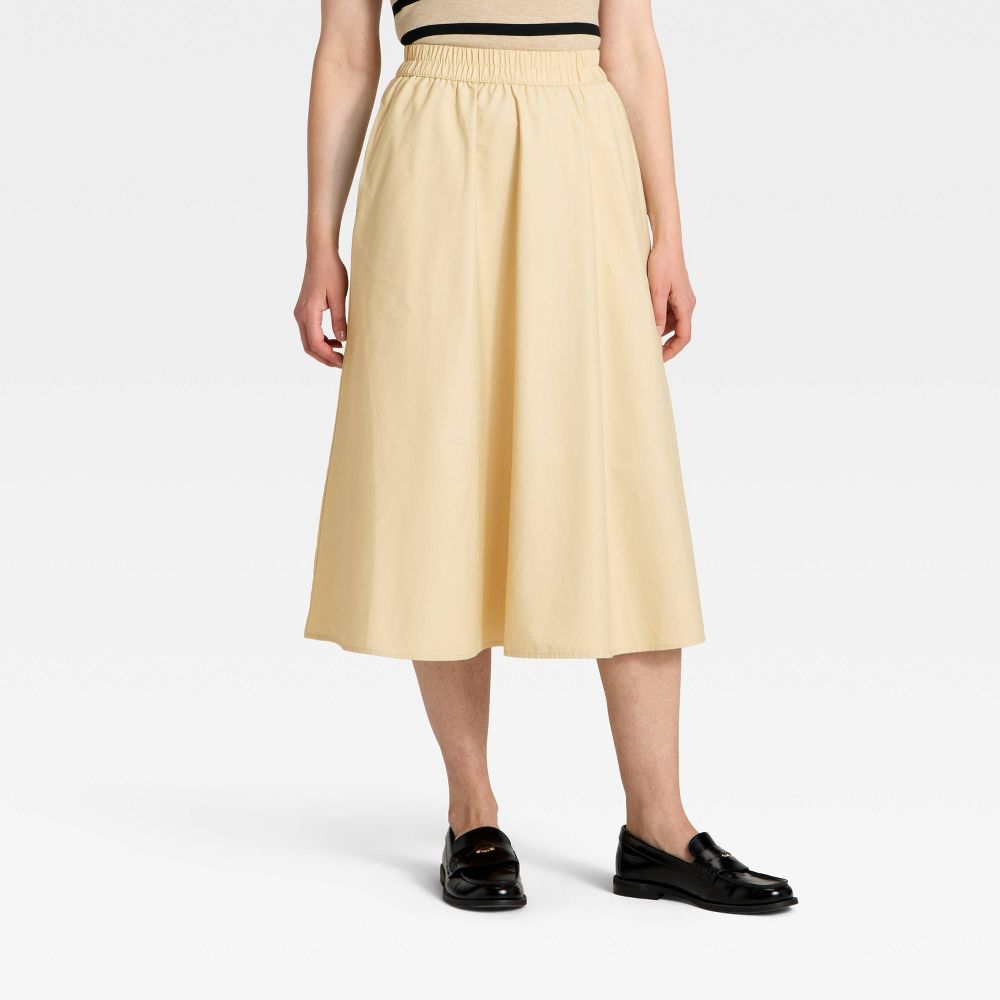 New - Women's Midi Skirt - A New Day™ Cream XS