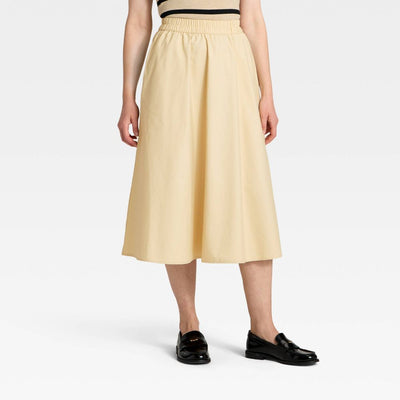 New - Women's Midi Skirt - A New Day™ Cream XS