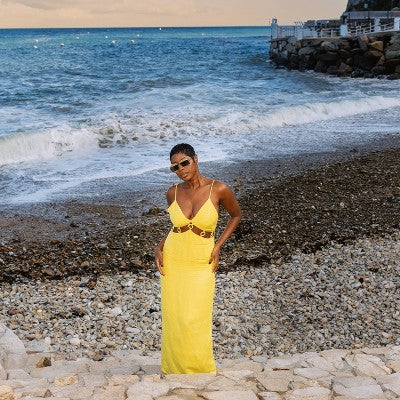 New - Women's Sleeveless Ring Detail Maxi Dress - Future Collective with Jenee Naylor Future Collective with Jenee NaylorBullseye Deals