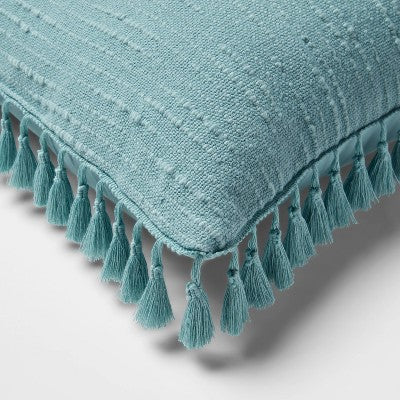 New - Threshold Euro Textured Slub Tassel Pillow 24x24 Tassels OEKO-TEX Certified ThresholdBullseye Deals