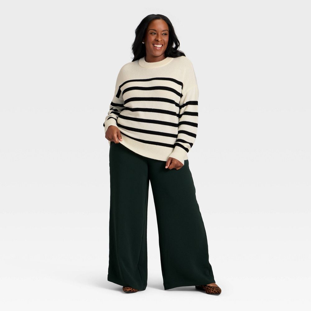 New - Women's Woolen Crew Pullover Sweater - A New Day™ Cream 2X