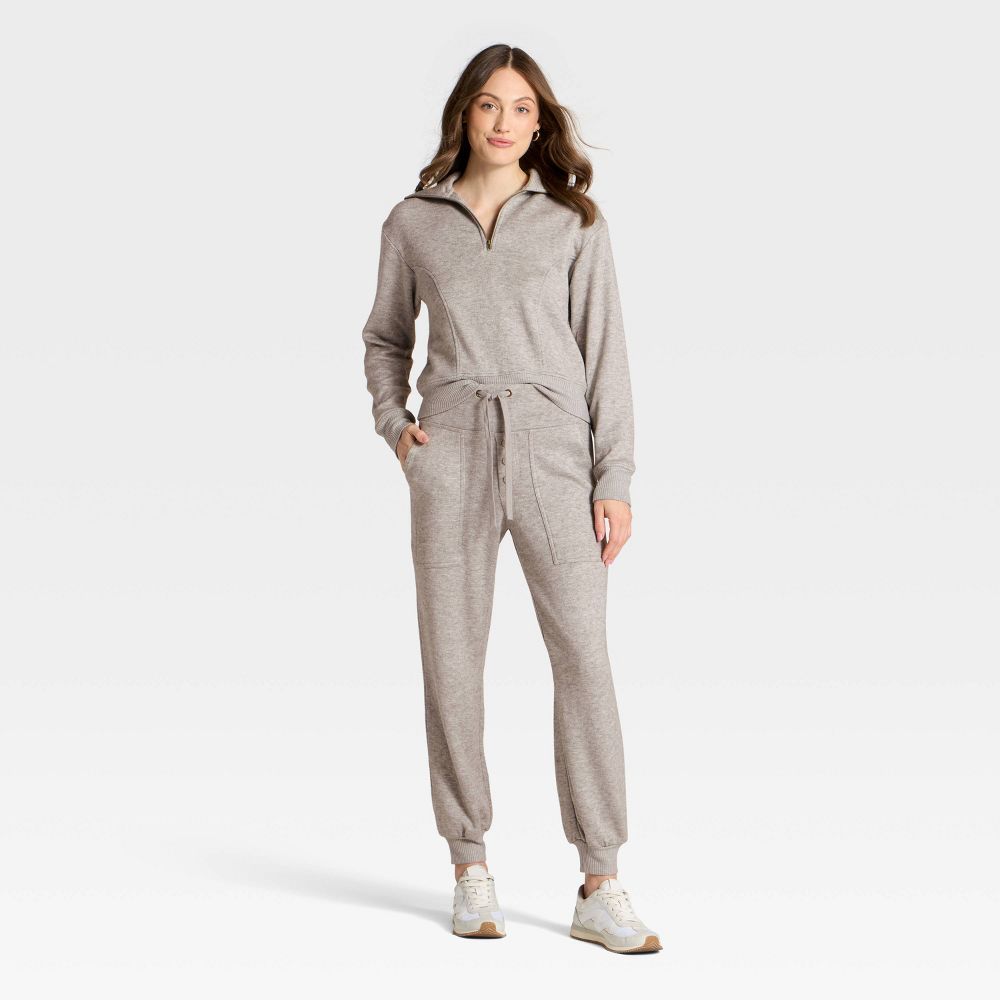 New - Women's Quarter Zip Pullover Sweatshirt - Universal Thread™ Heather Gray S