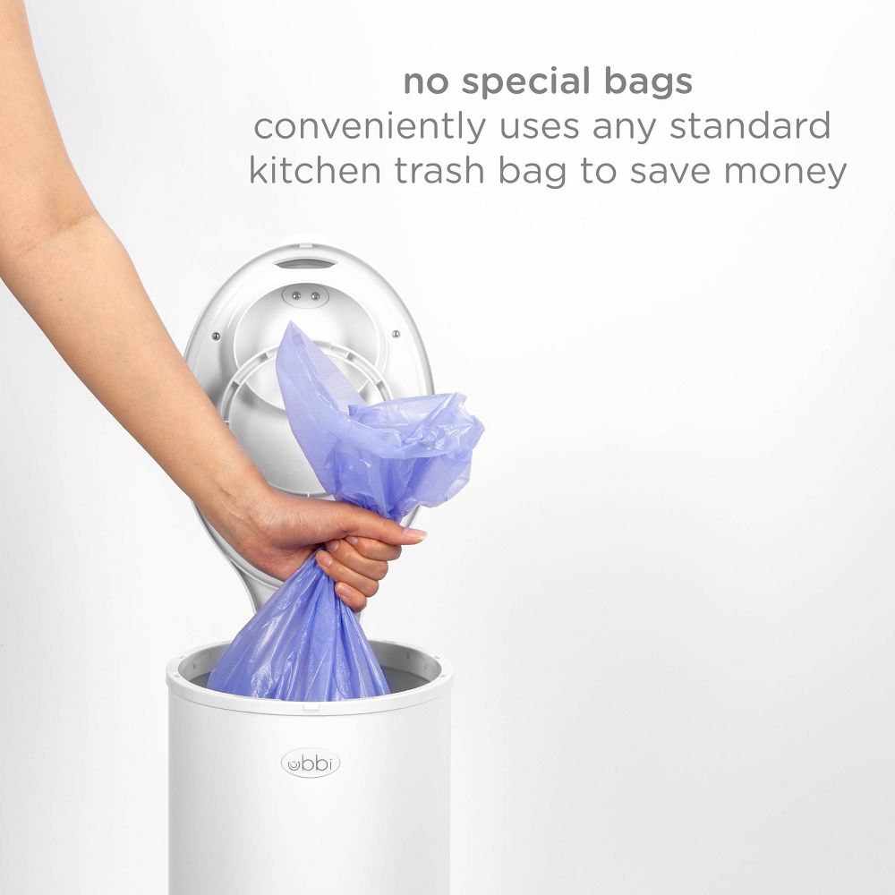 New - Ubbi Stainless Steel Diaper Pail - White