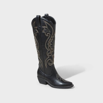 New - Wild Fable Women's Knee Length Tall Western Cowboy Boots Memory Foam Wild FableBullseye Deals