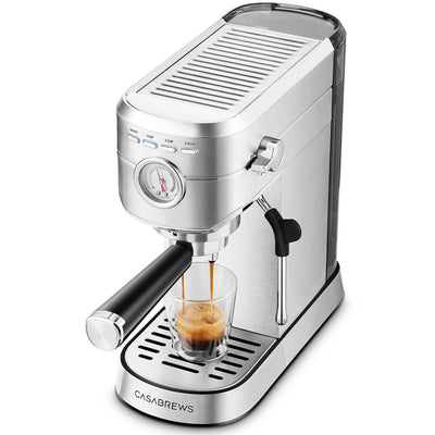 New - CASABREWS CM5418 20 Bar Espresso Machine and Coffee Maker with Pressure Gauge, Steam Function, Stainless Steel Housing, and 34 oz Removable Water Tank