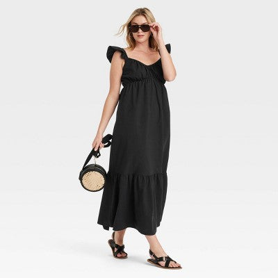 New - Women's Flutter Cap Sleeve Maxi A-Line Dress - Universal Thread Universal ThreadBullseye Deals