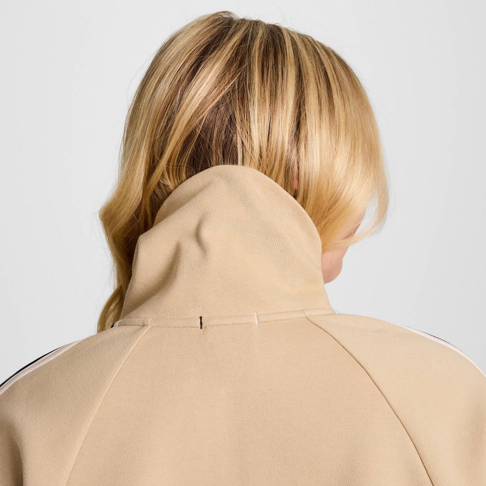New - Champion Women's Game Day Full Zip Mock Neck Top - Tan 1X