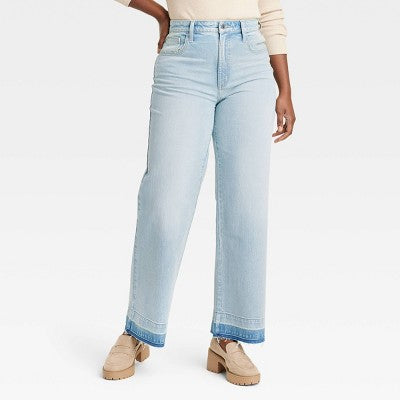Universal Thread Women's High Waisted Wide Leg Cropped High-Rise Jeans, Light Wash Universal ThreadBullseye Deals