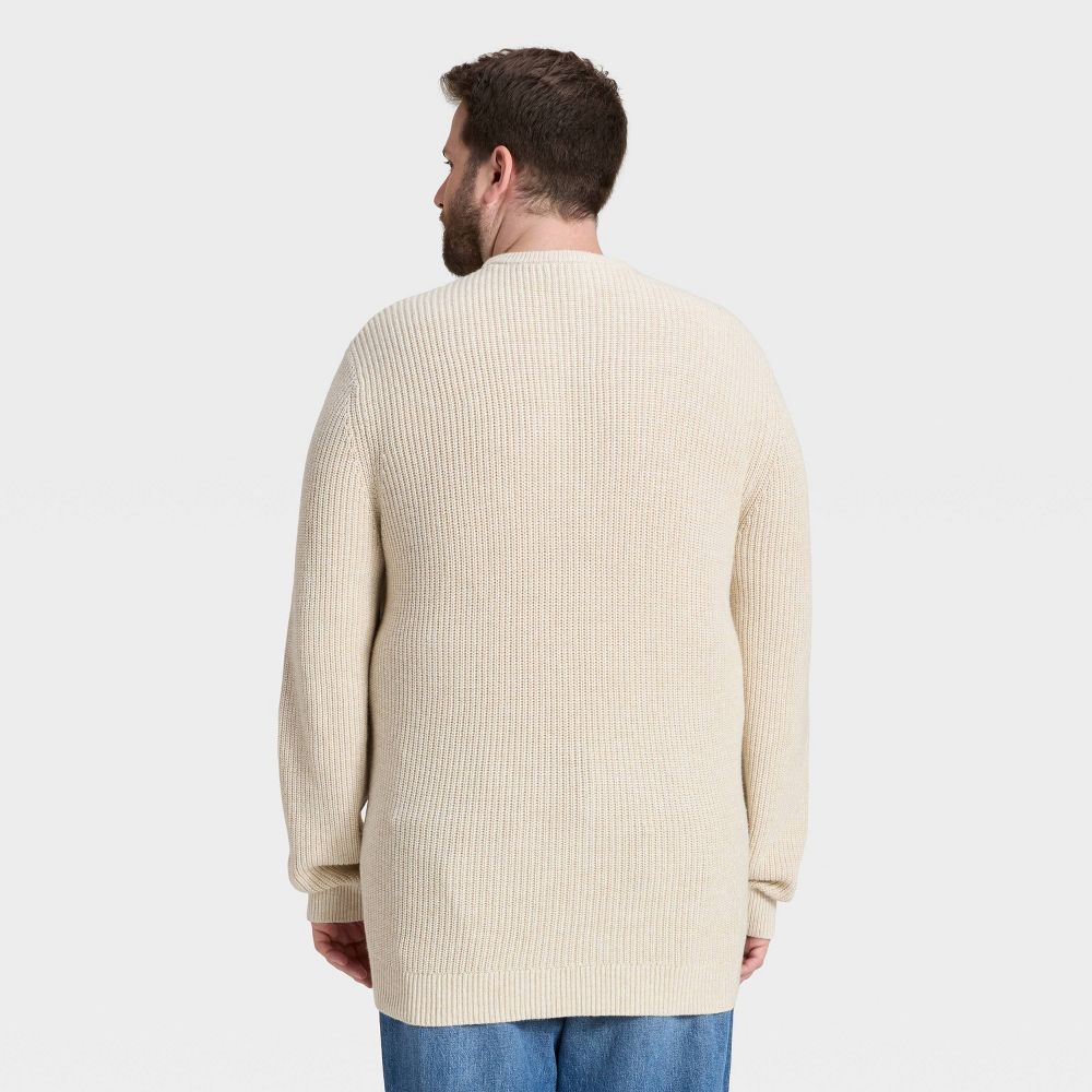 Open Box - Men’s Big & Tall Marled Crewneck Sweater - Goodfellow & Co™ Cream 3XL