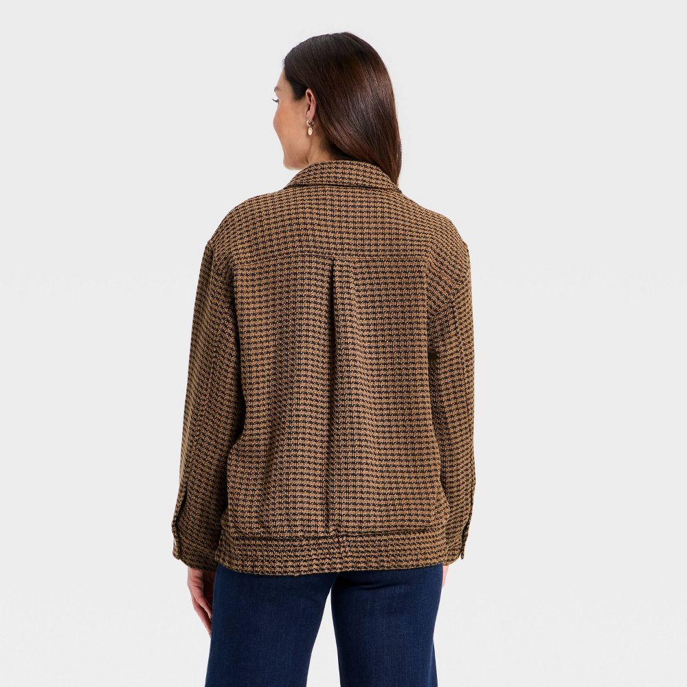 Open Box - Women's Tweed Fashion Jacket - Universal Thread™ Brown M