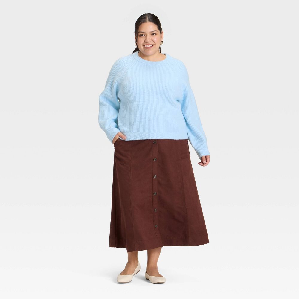 New - Women's Cozy Knit Crewneck Pullover Sweater - Universal Thread™ Blue XXL