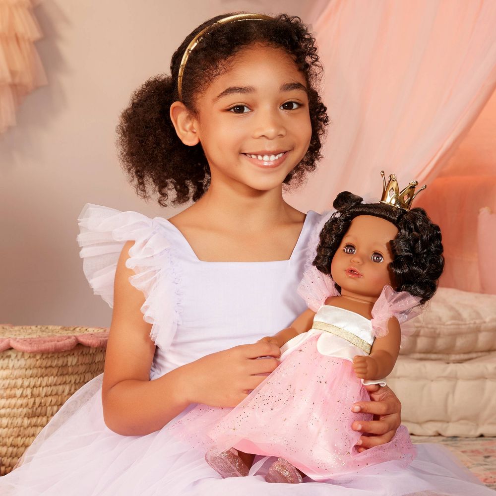 New - BABY Born Princess Baby Doll Harper - Black Hair, Dark Brown Eyes: Includes Accessories, Promotes Fine Motor Skills