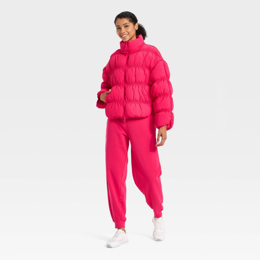 New - Women's Puffer Jacket - JoyLab™ Dark Pink XXS
