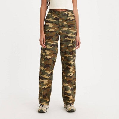 Open Box - Levi's Women's Mid Rise Wide Relaxed Cargo Pants Loose Levi'sBullseye Deals