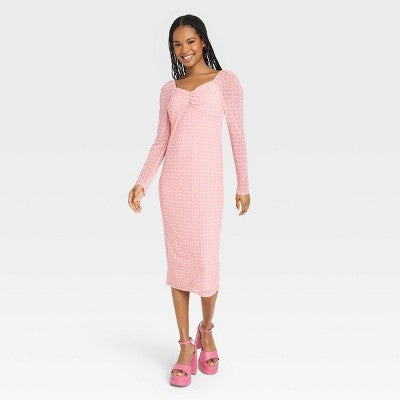 New - House of Aama Women's A-Line Midi Dress Long Sleeve House of Aama x TargetBullseye Deals