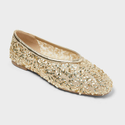 New - Women’s Sammie Shoes with Memory Foam Insole - A New Day™ Champagne 7