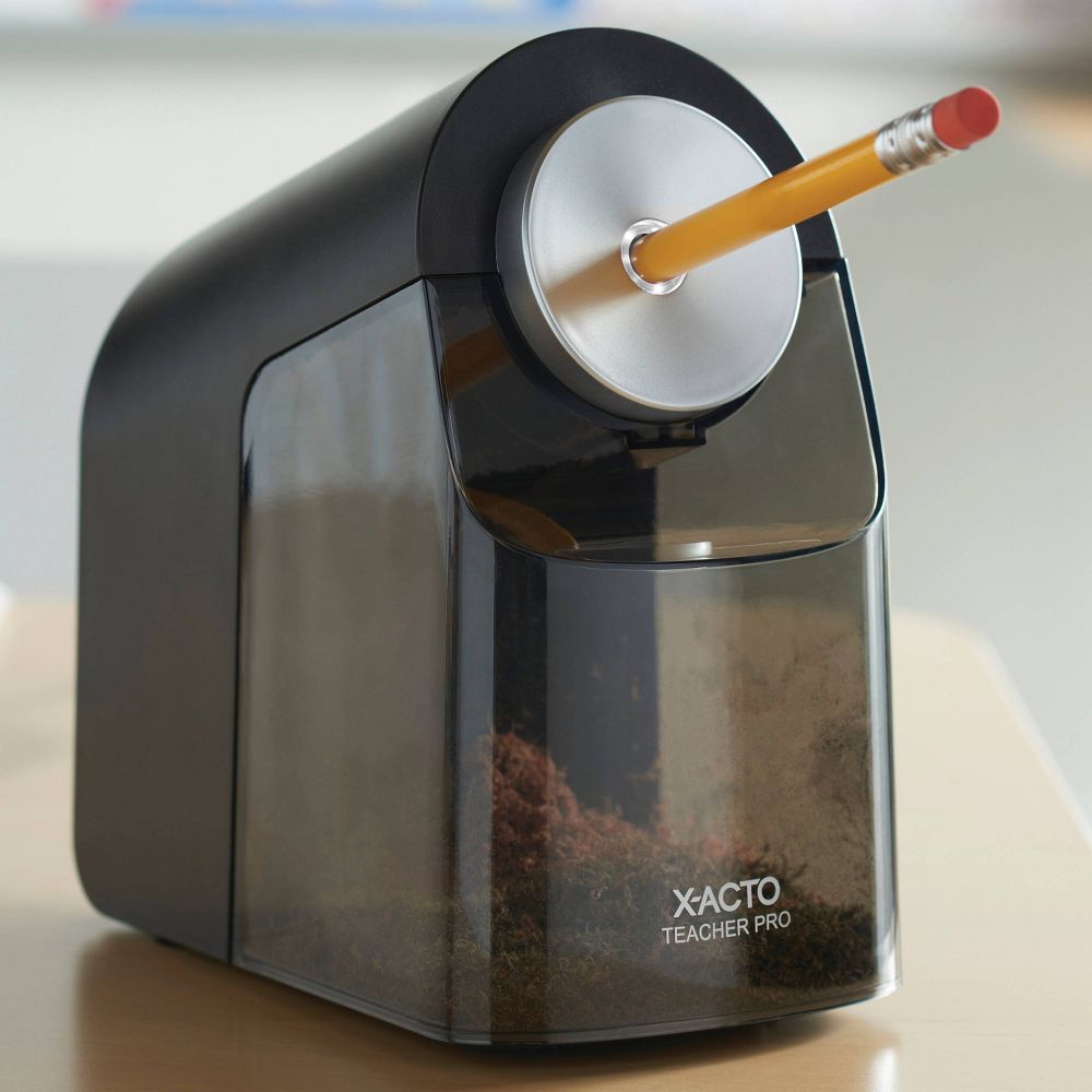 Open Box - X-ACTO TeacherPro Electric Pencil Sharpener with Auto Adjust Dial and SafeStart Motor: Electronic Sharpener for Pencils