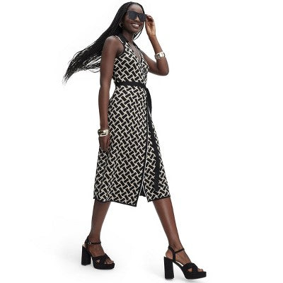 Diane von Furstenberg Women's Collared Sleeveless Midi Wrap Dress Diane von Furstenberg for TargetBullseye Deals