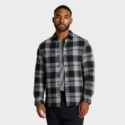 New - Men's Shirt Jacket - All In Motion™ Black Plaid M