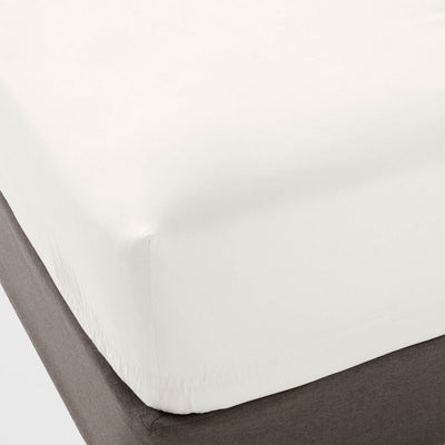 Open Box - King 400 Thread Count Performance Fitted Sheet Sour Cream - Threshold™: Cotton Sateen, Machine Washable, Fits 18" Mattress