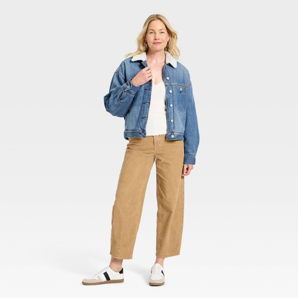Open Box - Women's Bubble Denim Jacket - Universal Thread™ Light Wash L