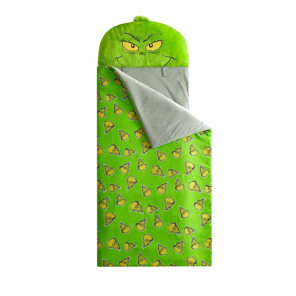 Open Box - The Grinch Kids' Glow in the Dark Sleeping Bag Green