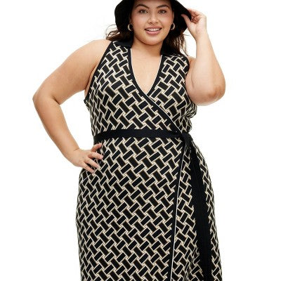 New - Diane von Furstenberg Women's Collared Sleeveless Midi Wrap Dress Diane von Furstenberg for TargetBullseye Deals