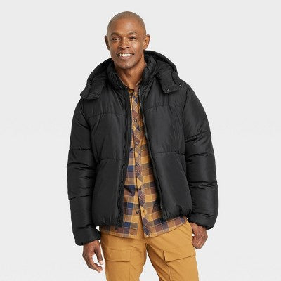 New - All In Motion Men's Winter Hooded Wind-Resistant Heavyweight Puffer Jacket All in MotionBullseye Deals