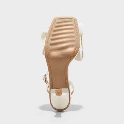 New - A New Day Women's Stiletto High Heel Sandals Faux Leather Ankle Strap Floral A New DayBullseye Deals