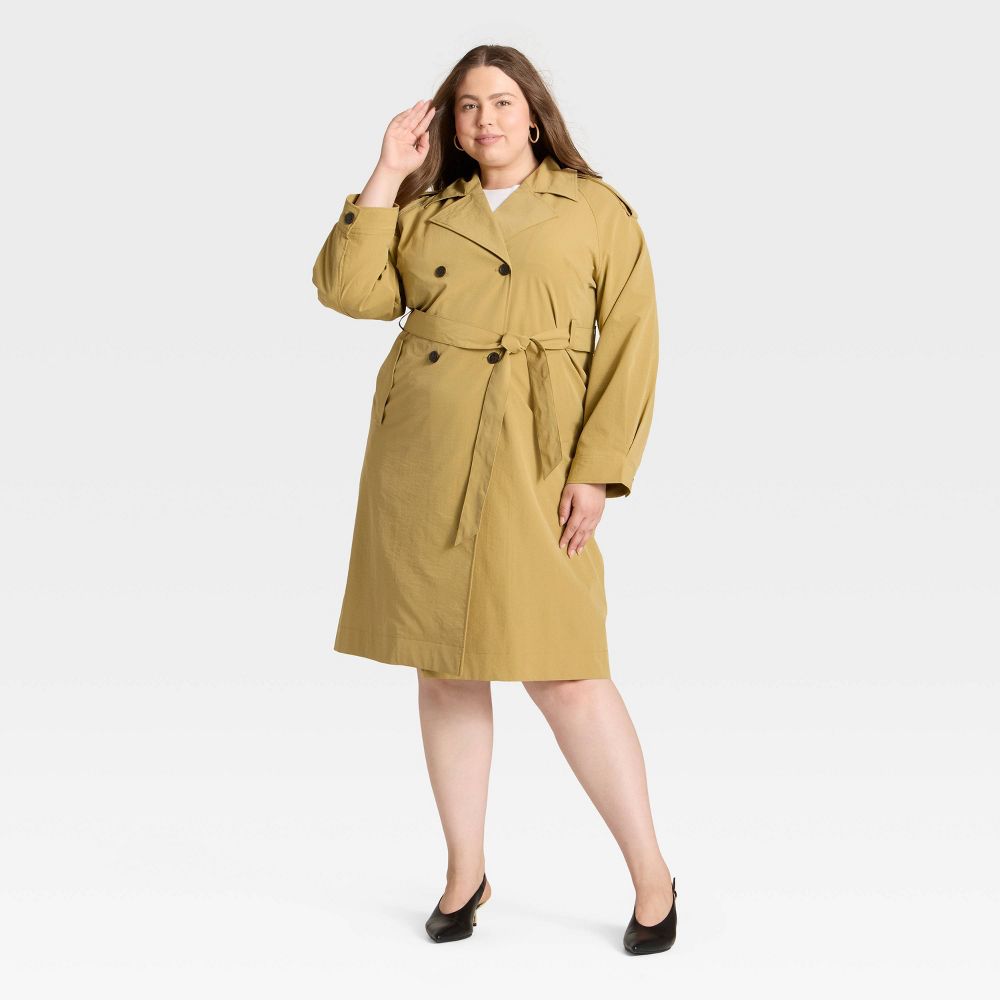 New - Women's Relaxed Trench Coat - A New Day™ Tan XL