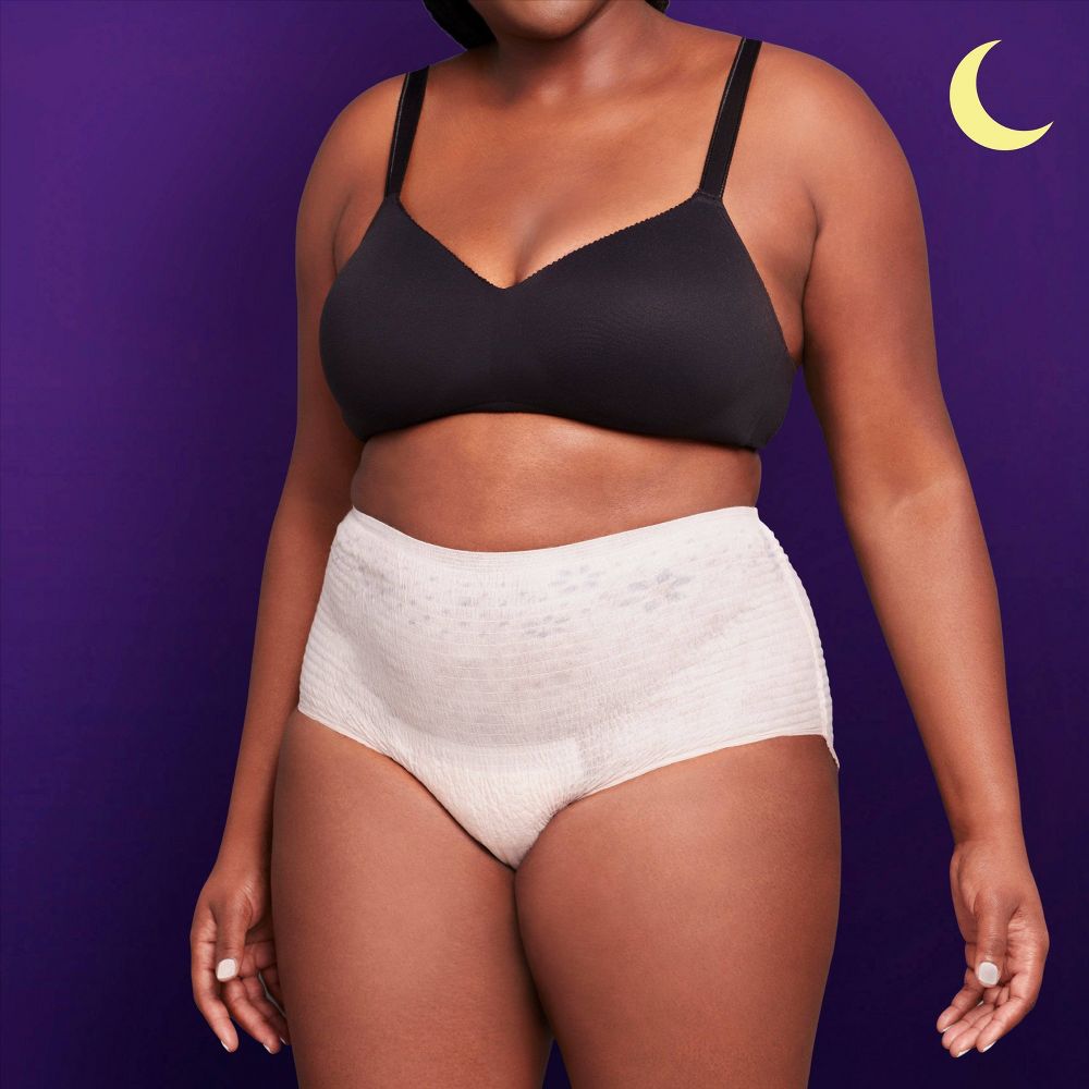 Open Box - Depend Night Defense Adult Incontinence Underwear for Women - Overnight Absorbency - L - Blush - 30ct