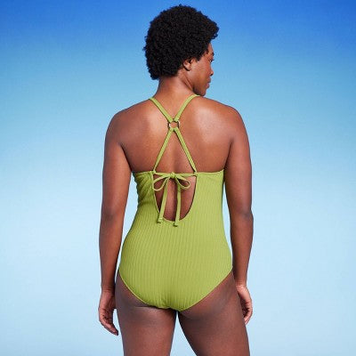 New - Kona Sol Women's Medium Coverage One Piece Swimsuit Ribbed Swimwear Kona SolBullseye Deals
