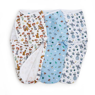 New - aden + anais essentials Easy Swaddle Wrap Quick Change - Zipper - Toy Story - 0-3 Months - 3pk