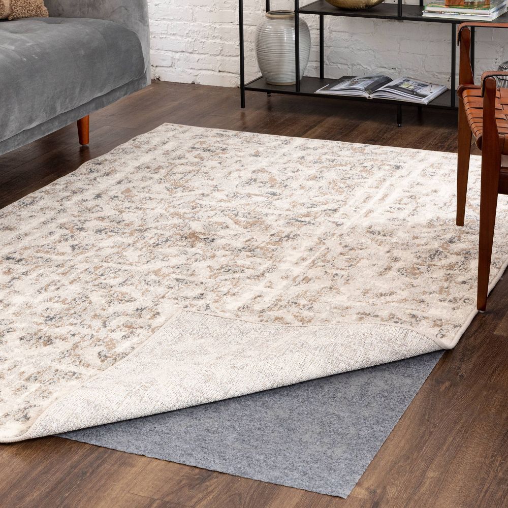 New - Karastan 5'x8' All Purpose Rug Pad Gray: Skid-Resistant Rectangle Carpet Pad, Latex Backing, 96"x60"