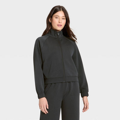 Open Box - Women's Airy Sleek Full Zip Jacket - All In Motion™ Black XS
