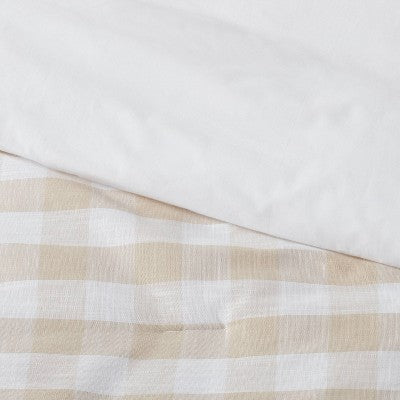 New - Threshold Comforter Set Cotton Gingham Breathable Comfort All-Season ThresholdBullseye Deals