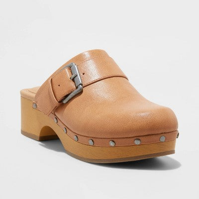 New - Universal Thread Women's 2" Chunky Block Low Heel Slip On Clogs Memory Foam Universal ThreadBullseye Deals