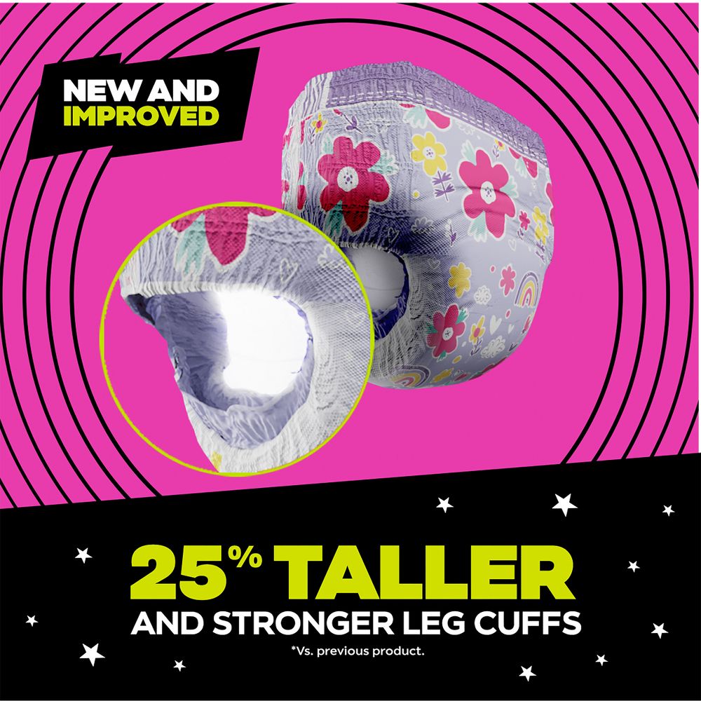 New - Pampers Ninjamas Nighttime Bedwetting Underwear Girl - Size 8 - 68ct