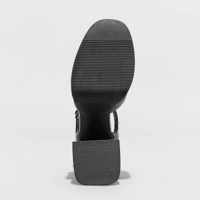 Wild Fable Women's Chunky Block High Heel Buckle Pumps Ankle Strap Memory Foam Wild FableBullseye Deals