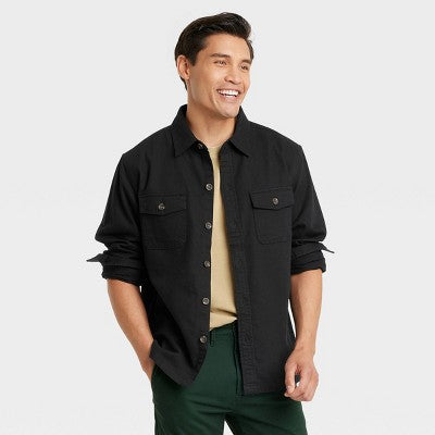 New - Goodfellow & Co Men's Button Up Linen-Cotton Blend Button-Down Shirt Basic Goodfellow & CoBullseye Deals