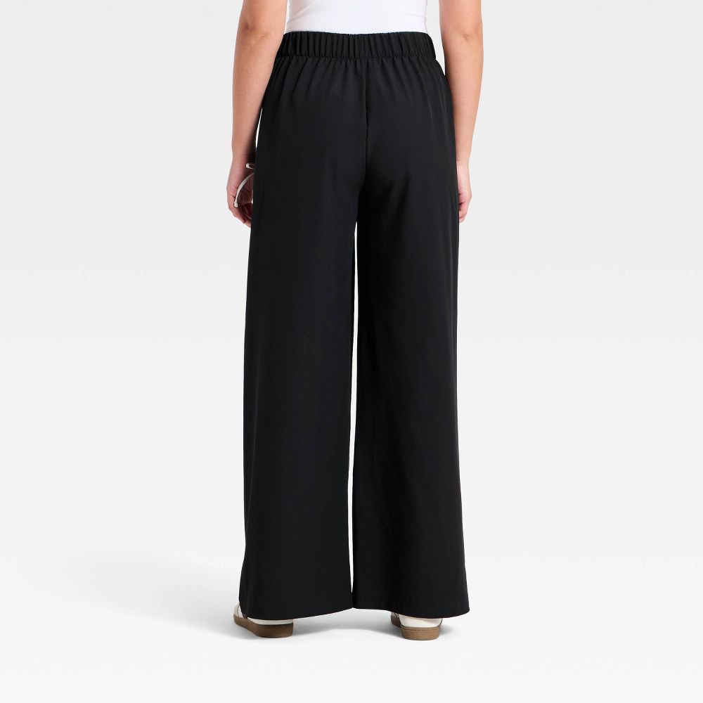New - Women's Woven High-Rise Bow Track Pants - All In Motion™ Black XS