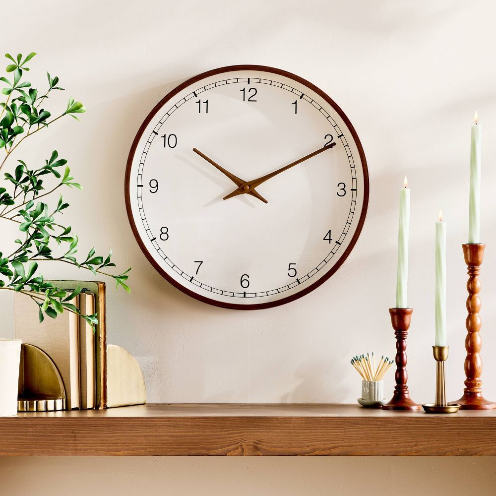 New - 20" Analog Wooden Decorative Wall Clock - Hearth & Hand™ with Magnolia