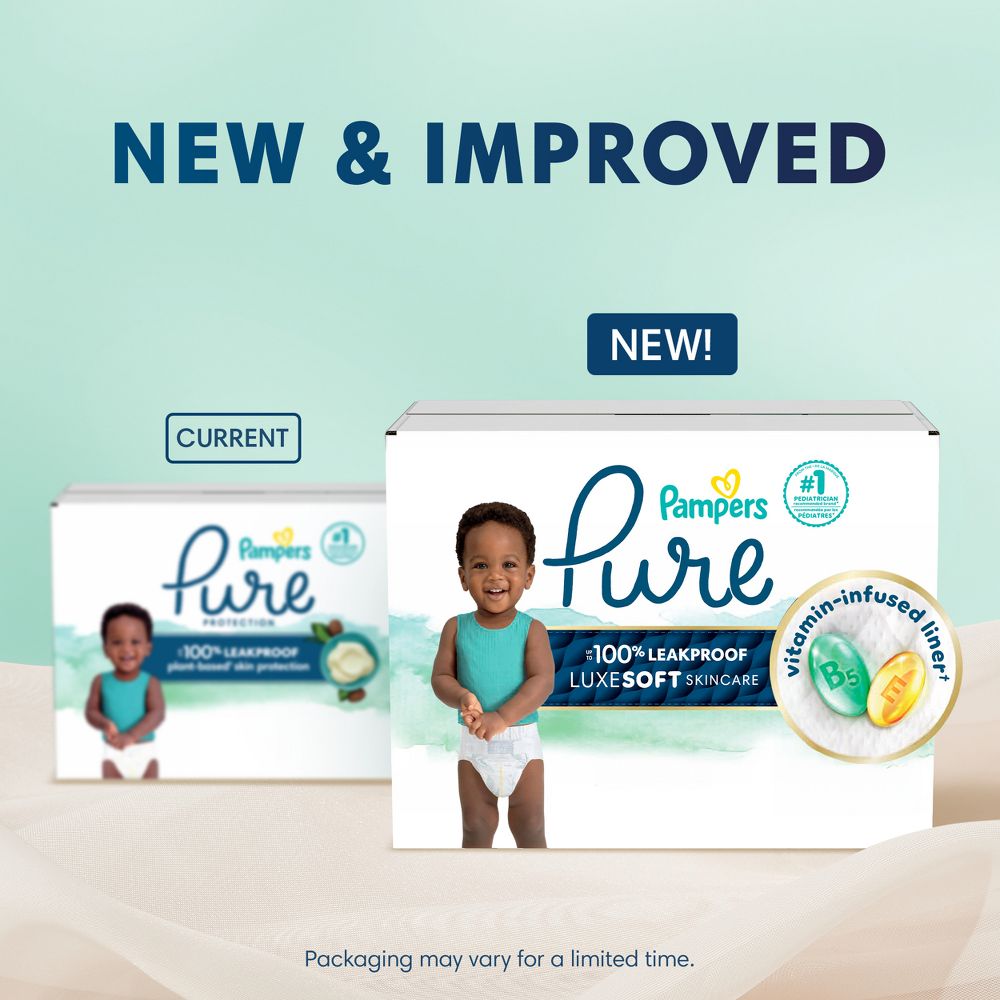 New - Pampers Pure Protection Diapers Super Pack - Size 5 - 48ct