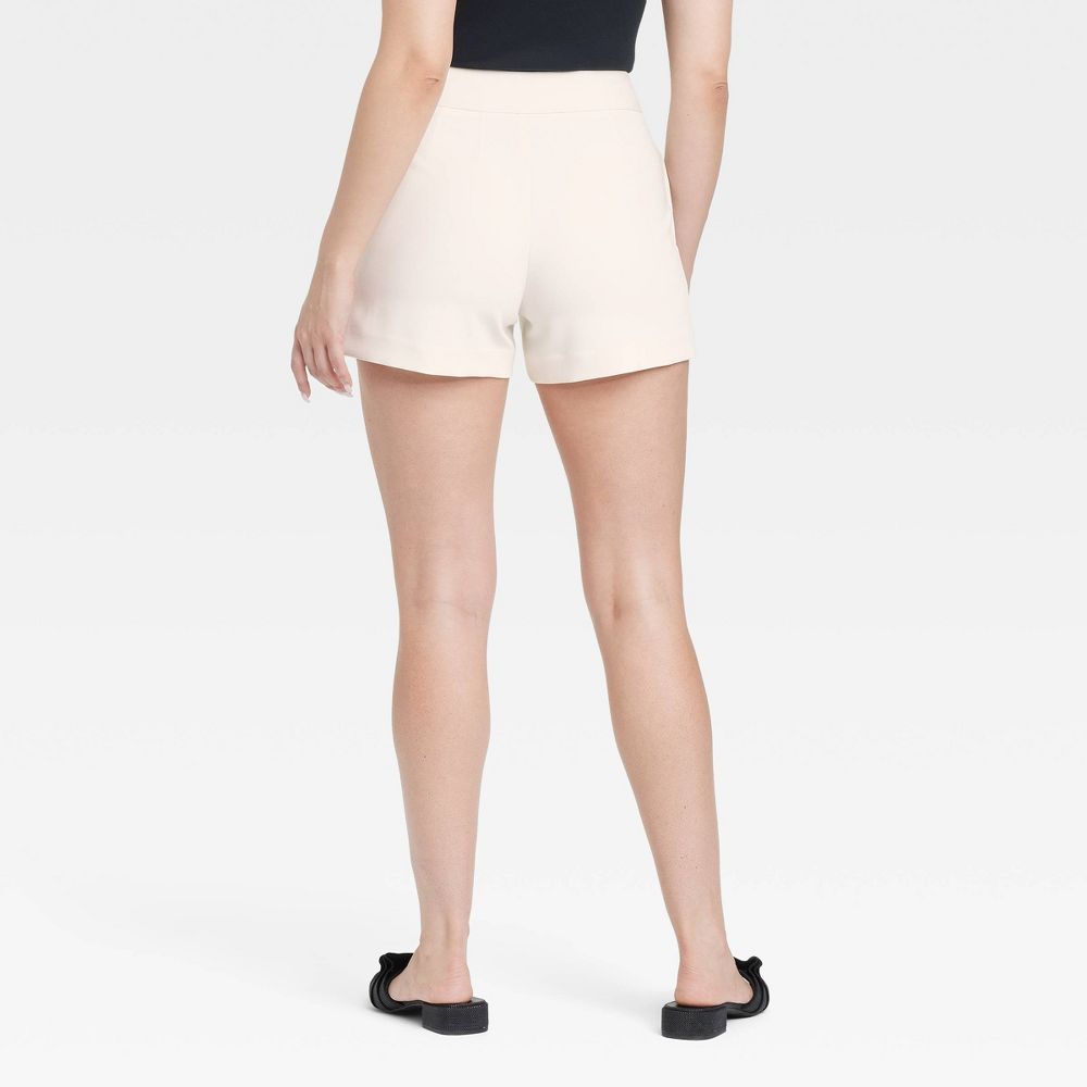 New - Women's High-Rise Tailored Shorts - A New Day™ White 16: Recycled Polyester, Midweight, 4" Inseam