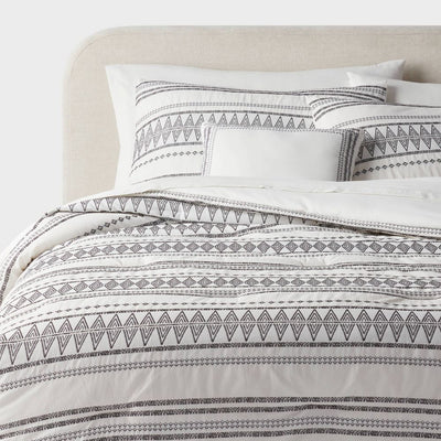 New - 8pc King Woven Diamond Striped Comforter and Sheet Set - Threshold™