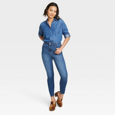 Knox Rose Womens Plus High Rise Standard Fit Full Skinny Jeans Midweight Knox RoseBullseye Deals